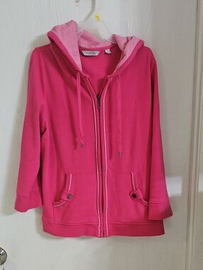 Amber Sun Women's Hot Pink Zip-Front Hooded Jacket
